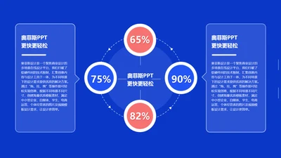 蓝色简约通用循环关系4项PPT