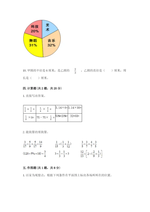 2022年人教版六年级上册数学期末测试卷【满分必刷】.docx