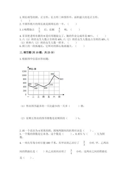 2022人教版六年级上册数学期末测试卷（培优a卷）.docx