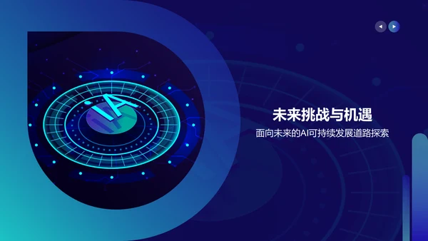 蓝色科技风人工智能与可持续发展目标PPT模板