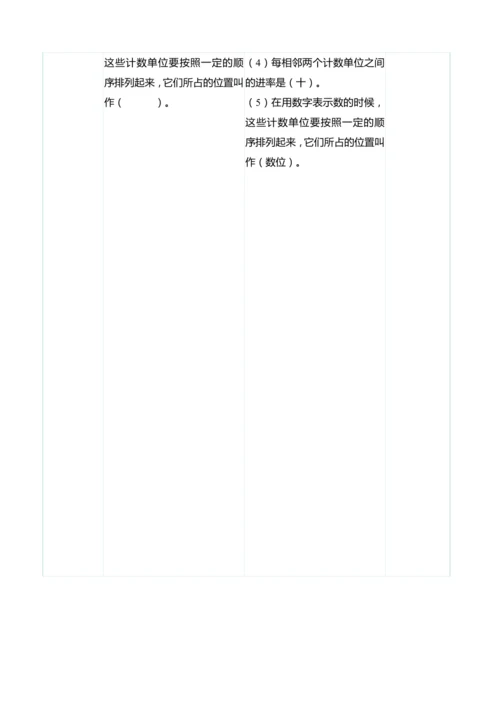 （大单元整体教学）1.1万级以上的计数单位和亿以内数的读法（表格式）教学设计 人教版 四年级上册数学