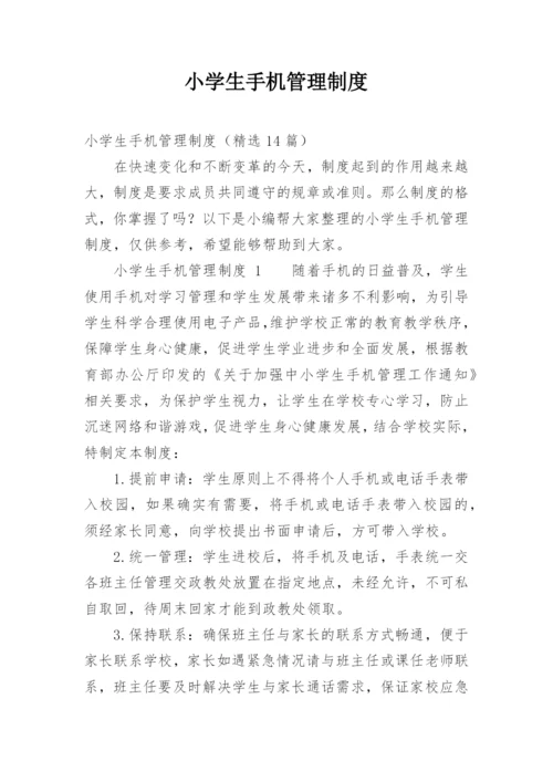 小学生手机管理制度.docx