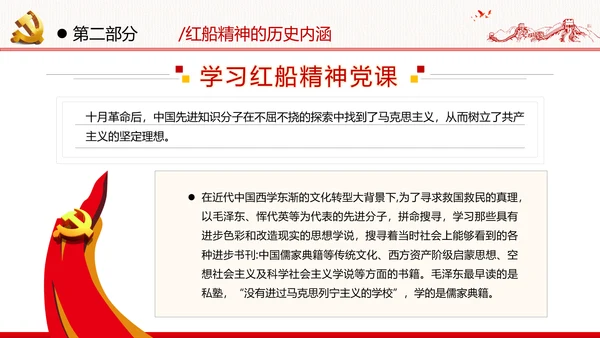 新时代弘扬学习红船精神党校党建党政党建党课支部团委学习模板