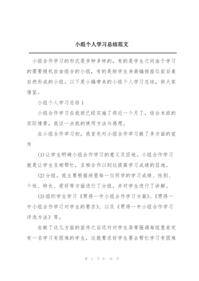 小组个人学习总结范文.docx