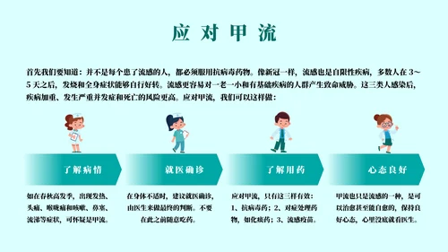 球状病毒流感预防主题教育通用PPT模板