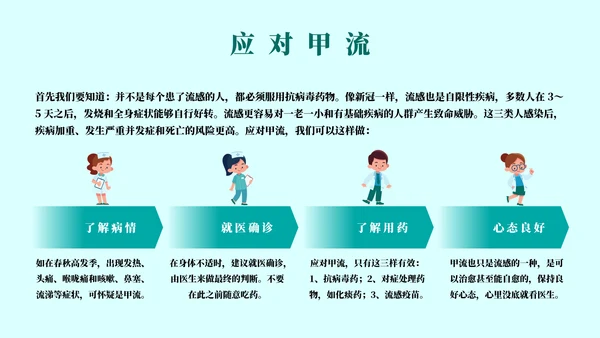 球状病毒流感预防主题教育通用PPT模板
