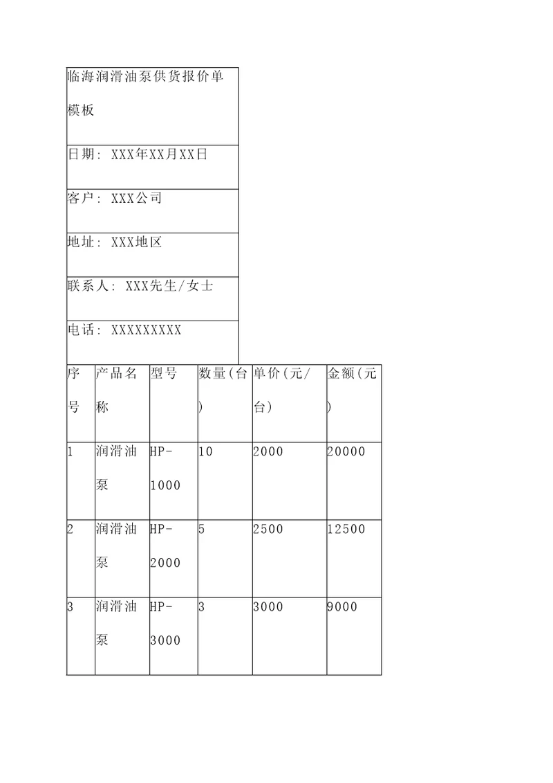 临海润滑油泵供货报价单