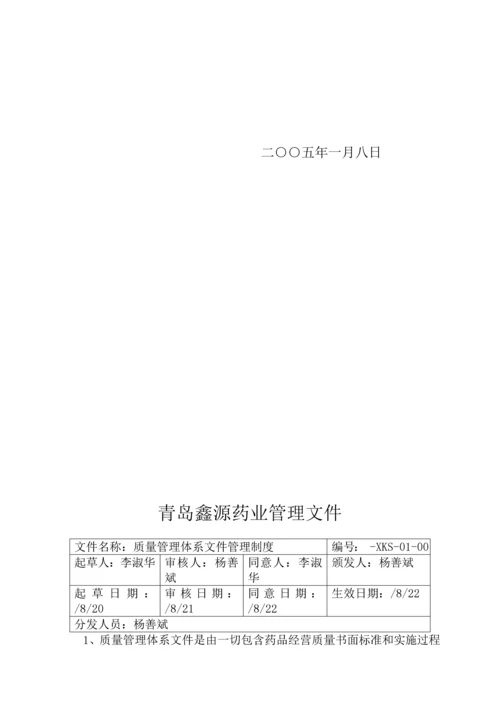 药业有限公司质量管理体系文件模板.docx