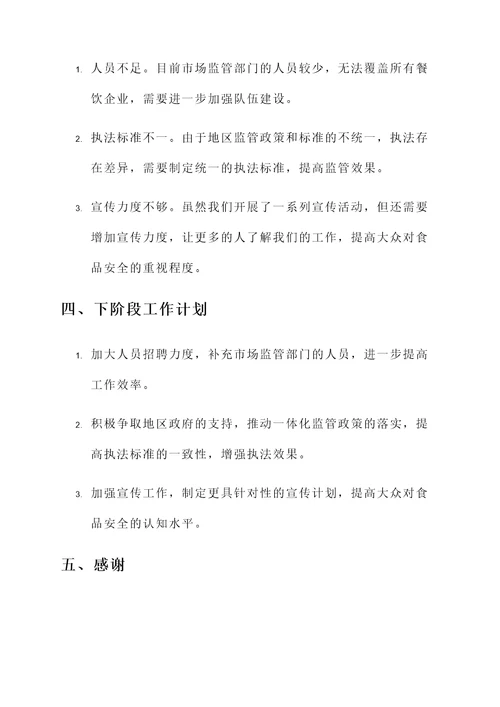 市场监管配餐工作总结汇报