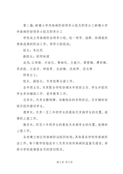 传染病防控领导小组及职责分工.docx