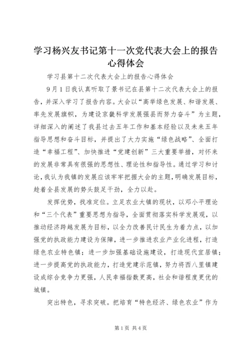 学习杨兴友书记第十一次党代表大会上的报告心得体会 (3).docx