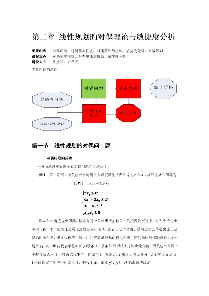 线性重点规划的对偶理论与灵敏度分析