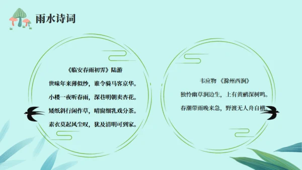 雨水节气春雨通用PPT模板