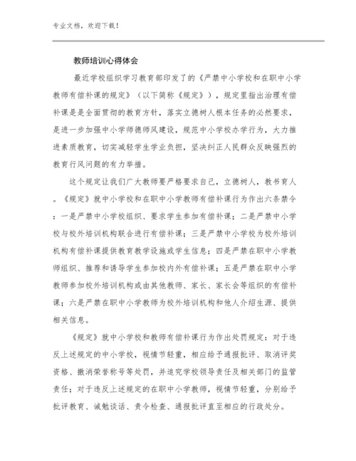 2023教师培训心得体会例文8篇合集.docx