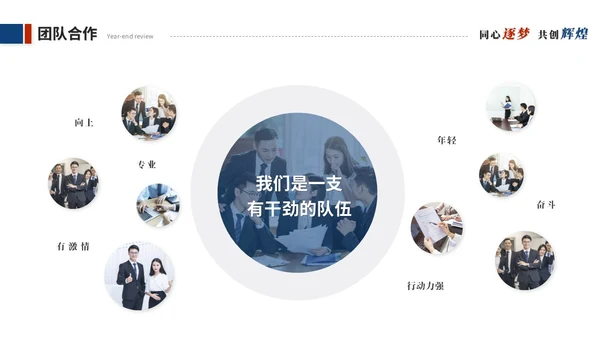 简约创意红蓝商务撞色年终总结暨新年计划工作总结工作计划ppt模板