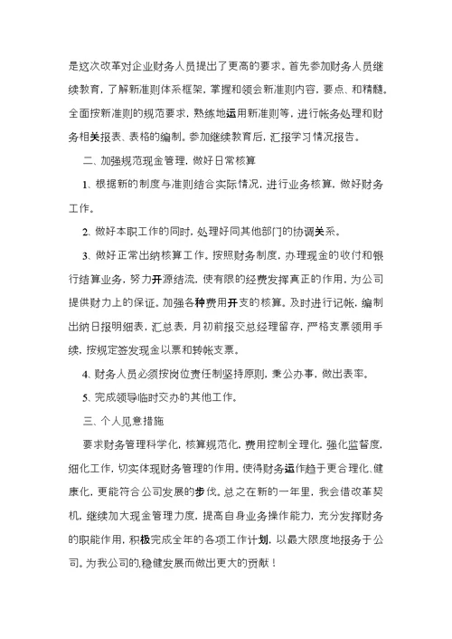 公司会计的个人年度工作计划