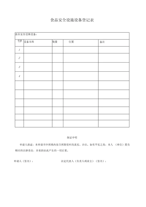 食品经营许可证申请书电子版