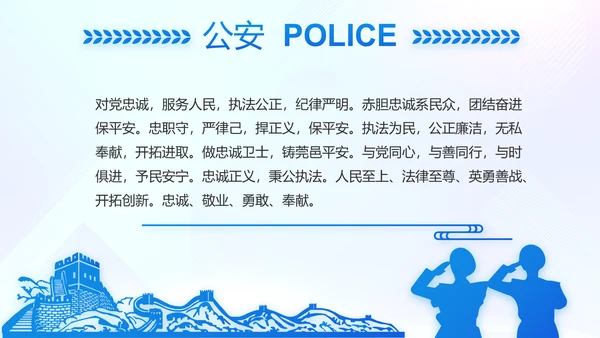 蓝色大气警察学院招生计划动态PPT模板