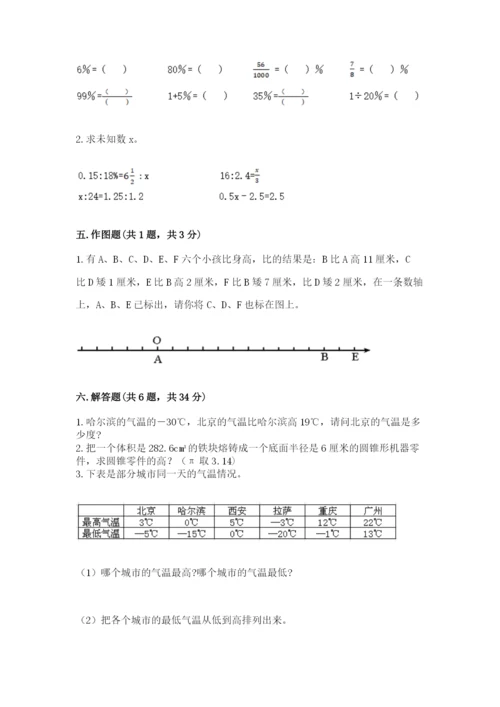 武汉市乔口区六年级下册数学期末测试卷及参考答案.docx