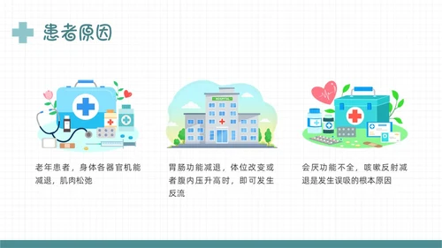 绿色扁平插画误吸的预防和管理PPT课件护理查房