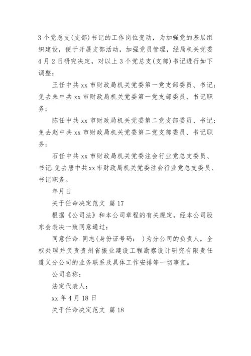 关于任命决定范文.docx