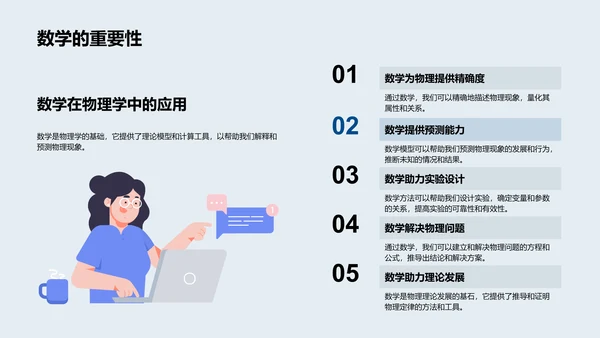 物理与数学融合讲解PPT模板