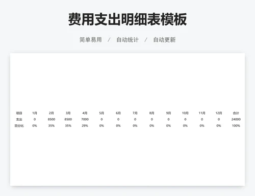 费用支出明细表模板