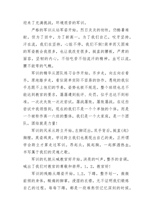 高中高一新生军训心得体会.docx