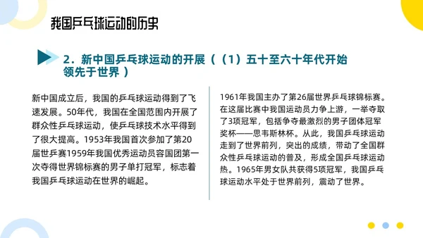 蓝色简约乒乓球起源与发展小学体育PPT课件PPT模板宣传PP