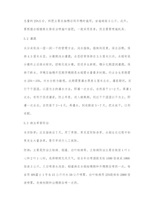 优质水稻高产栽培技术要点.docx