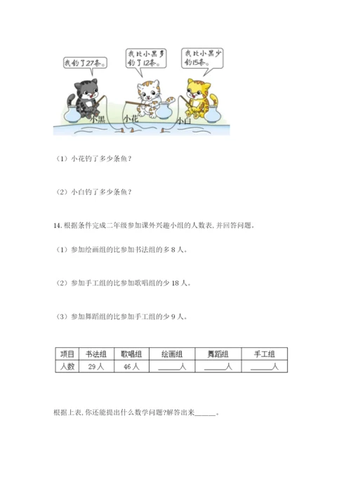 小学二年级数学应用题大全【考试直接用】.docx