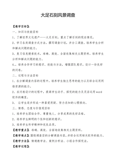 大足石刻风景调查