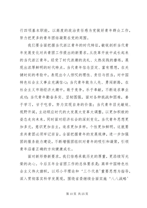 周艳同志在共青团XX省第十三次团代会上的工作报告.docx