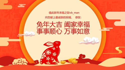 喜庆2023年会兔年开门红颁奖盛典ppt