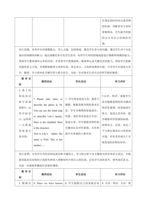 Unit 2 Weare Family（大单元教学设计）-2024-2025学年人教版（2024）七