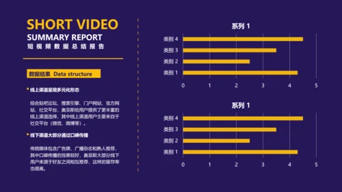 简约风蓝色短视频数据总结报告PPT