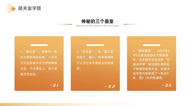 金色简约风埃及金字塔简介PPT模板