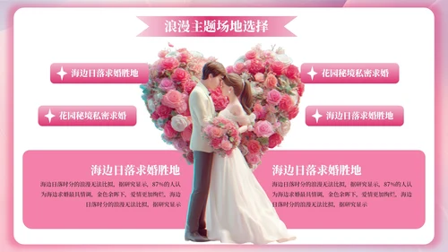 粉色520节日3D求婚策划PPT模板