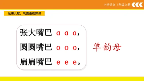 统编版语文一年级上册 1 a o e  课件