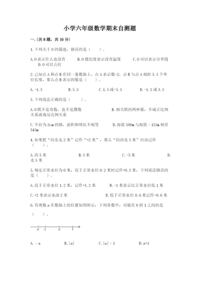 小学六年级数学期末自测题含答案【b卷】.docx