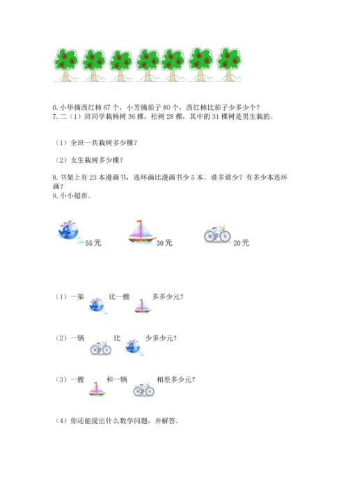 小学二年级上册数学应用题100道精品（达标题）.docx