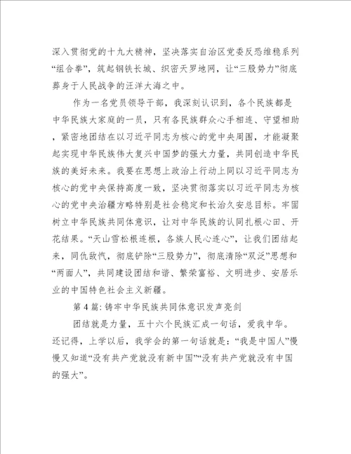 铸牢中华民族共同体意识发声亮剑范文(通用8篇)