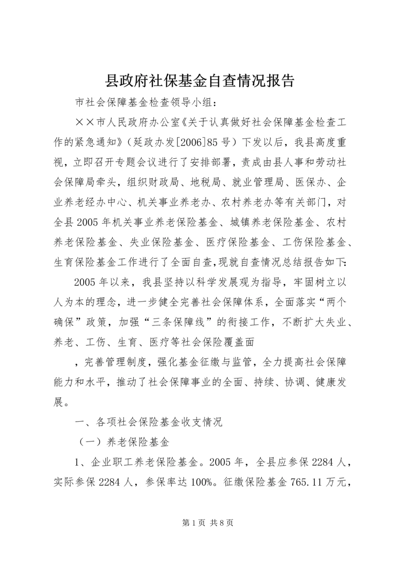 县政府社保基金自查情况报告.docx