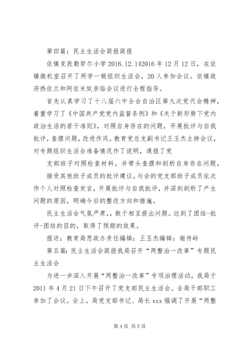 民主生活会简报.docx