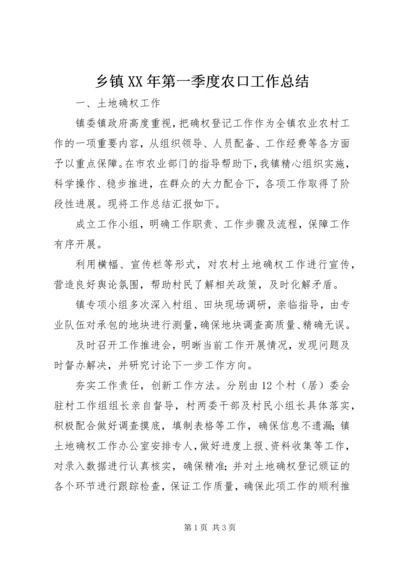 乡镇某年第一季度农口工作总结.docx