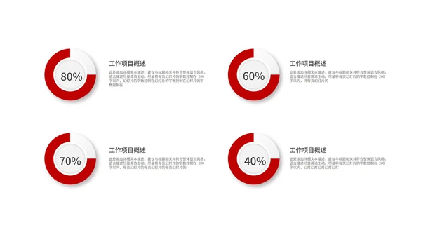 红色简约微粒体总结汇报PPT模板