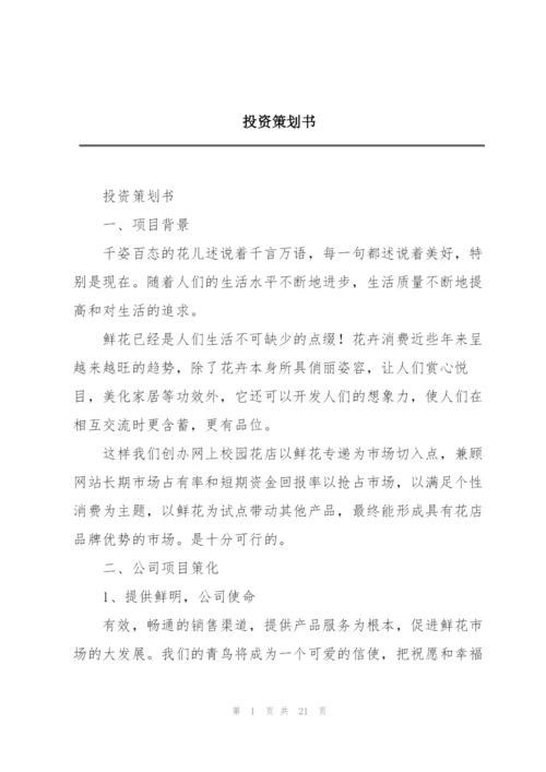 投资策划书.docx