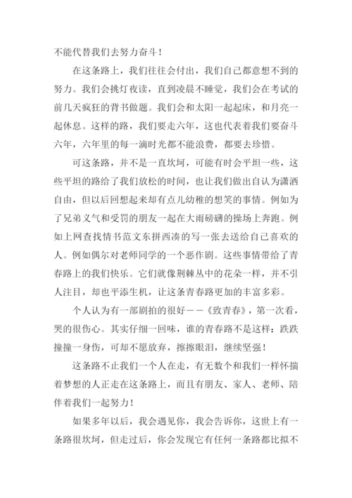 坎坷的青春路作文800字.docx