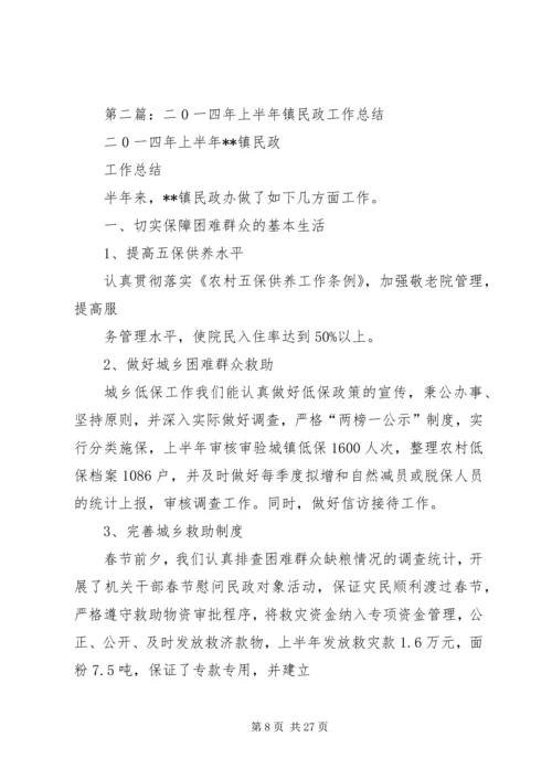 民政局二0一四年上半年工作总结及下半年工作安排.docx