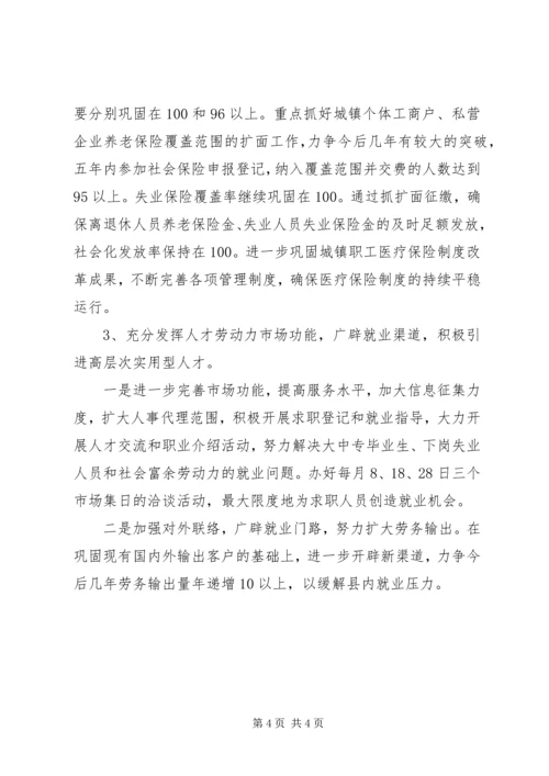 县人事劳动和社会保障局局长拟就职前演说.docx